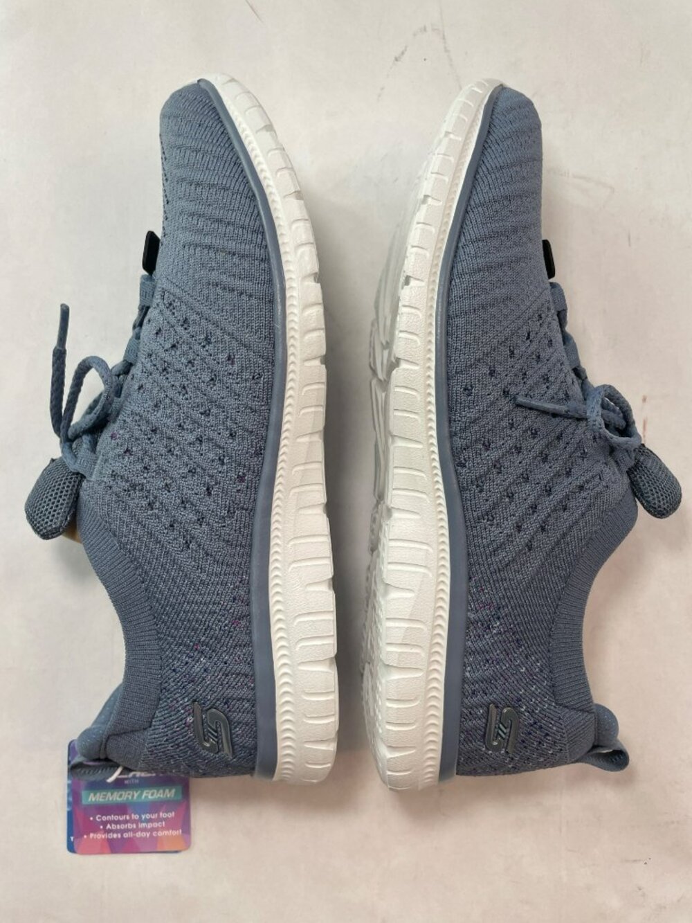 Skechers Virtue Rainy Romance Waterprf Memory Foam Sneakers Blue Wmns Sz 8.5 NIB - Picture 7 of 12